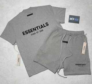 Essentials ‘DARK OATMEAL’ T-shirt + Shorts Set