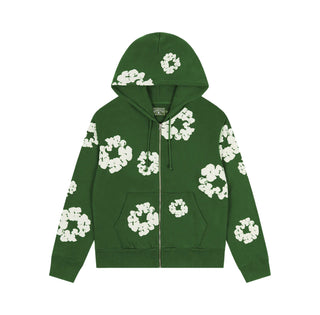 Denim Tears Cotton Wreath Zip Hoodie ‘GREEN’