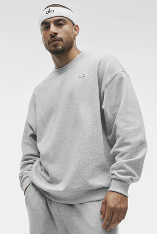 ALO Accolade Crew Neck Pullover 'Athletic Heather Grey'