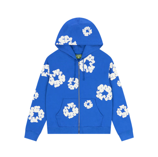 Denim Tears Cotton Wreath Zip Hoodie 'BLUE' – officialdriphub