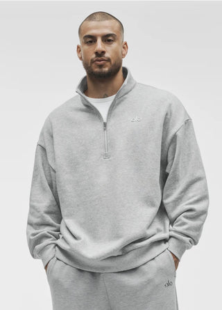 ALO Accolade 1/4 Zip Pullover 'Athletic Heather Grey'