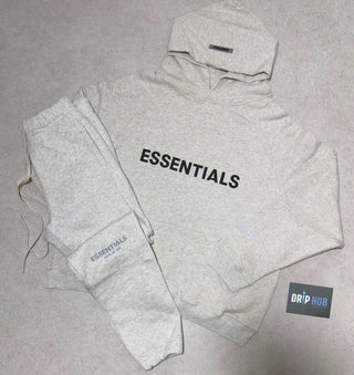 FOG Essentials ‘HEATHER OATMEAL’ Front Logo FULL TRACKSUIT