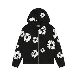 Denim Tears Cotton Wreath Zip Hoodie ‘BLACK’