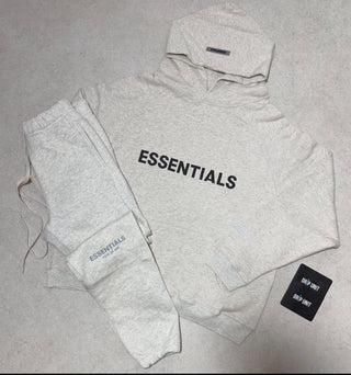 FOG Essentials ‘HEATHER OATMEAL’ Front Logo FULL TRACKSUIT