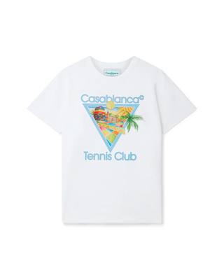 CASABLANCA AFRO CUBISM TENNIS CLUB T-SHIRT (WHITE)